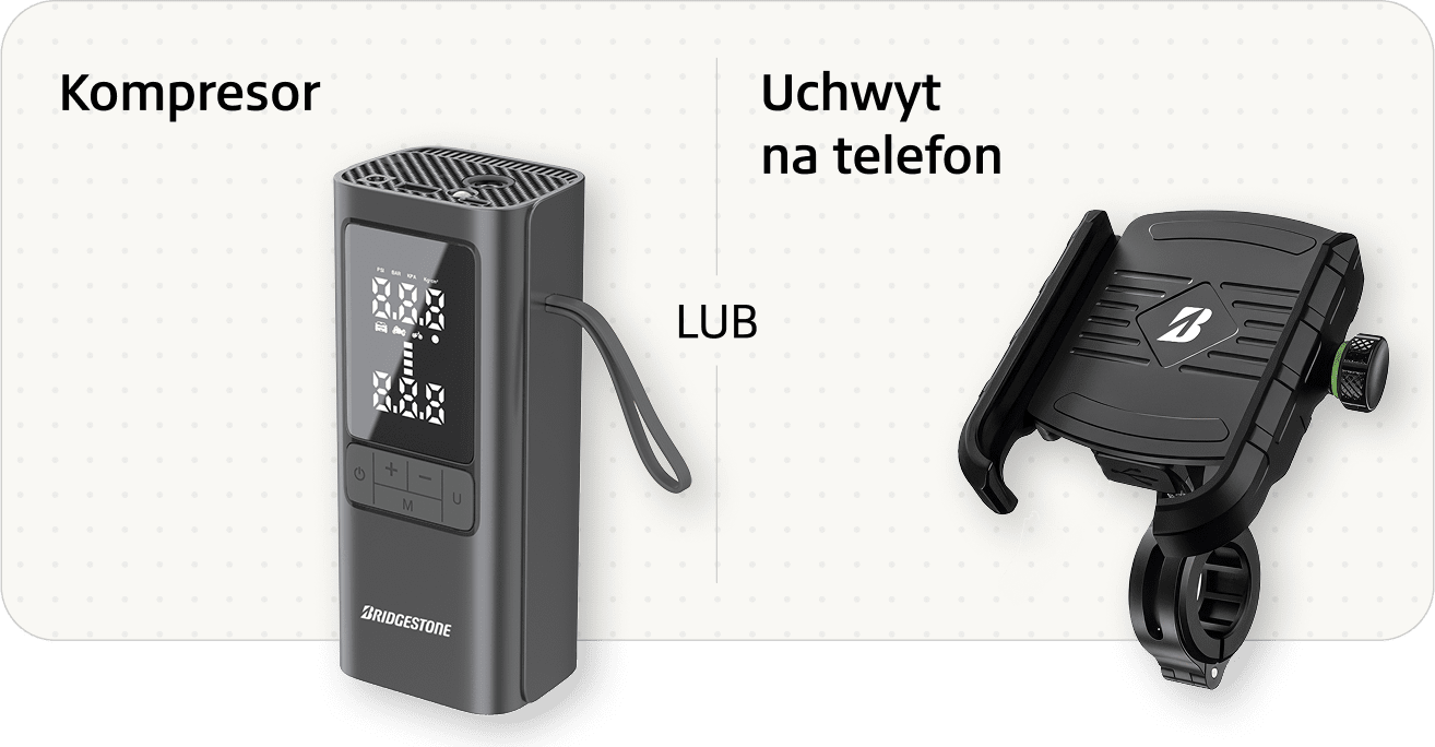 Kompresor lub uchwyt na telefon